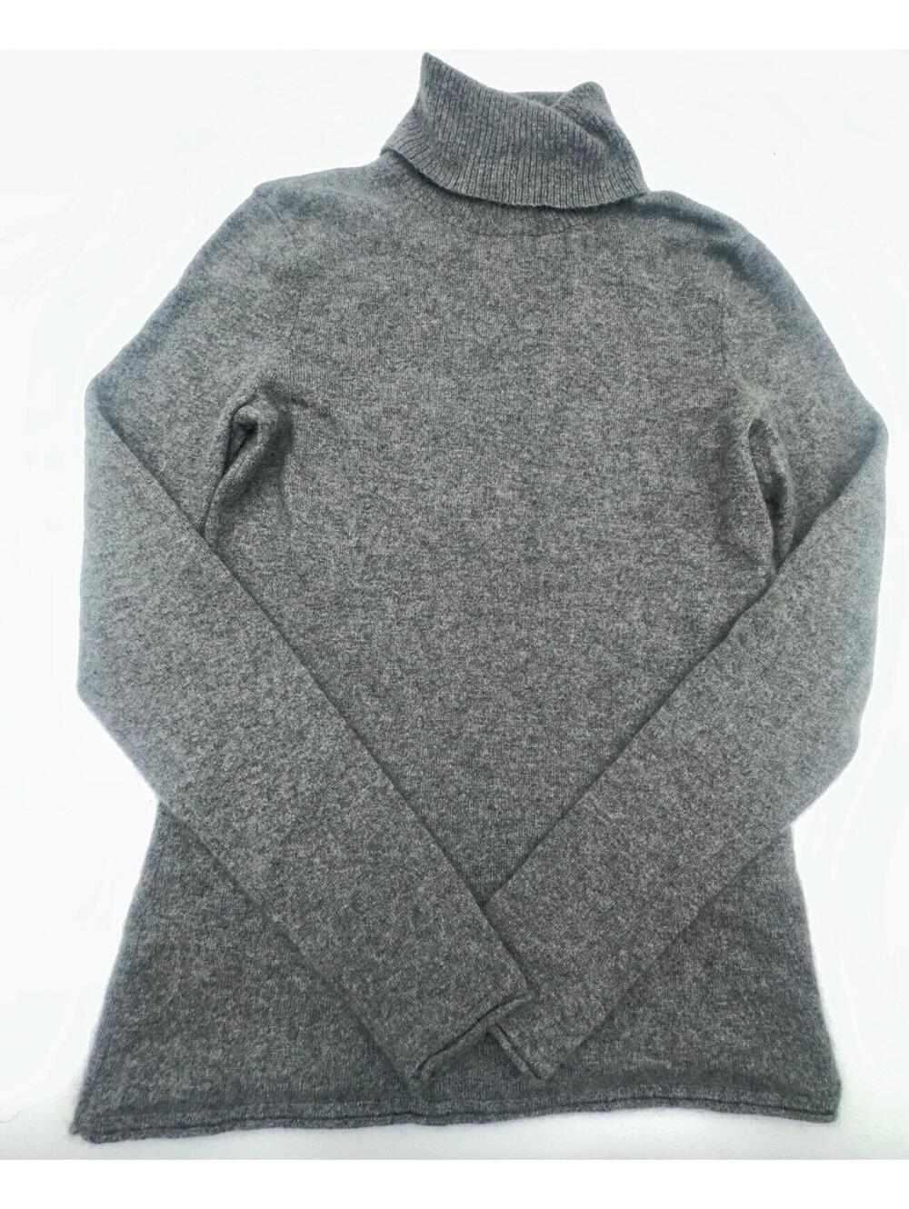 Saks Fifth Avenue 100% Cashmere  Pullover Turtleneck Sweater Gray Size M